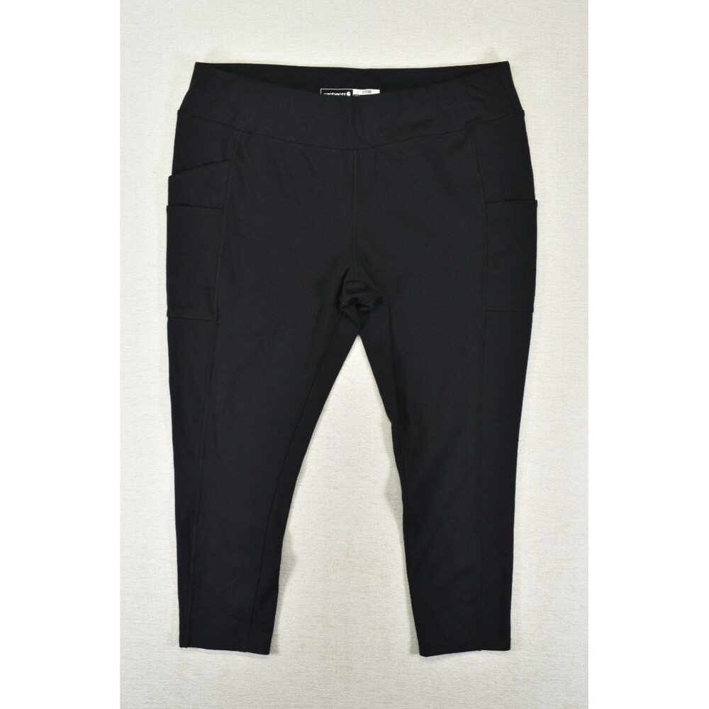 Carhartt Womens Fitted Utility Cropped Capri Leggings XL Regular Black Pockets